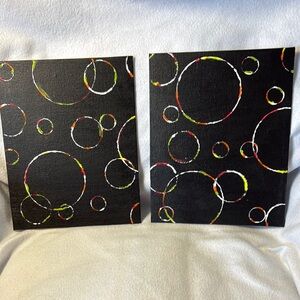 Abstract Circle Art on Black Canvas